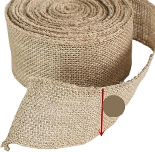 Sackleinen, Sackleinenstoff, Sackleinenstoff, 5 cm/10 cm/15 cm/35,5 cm Breite, Jute-Tischläufer, Sackleinenstoff for Sackleinen, Stuhlschärpen, Sackleinenband (5 cm x 10 Meter)(6cm*10 meter) von EPASHA