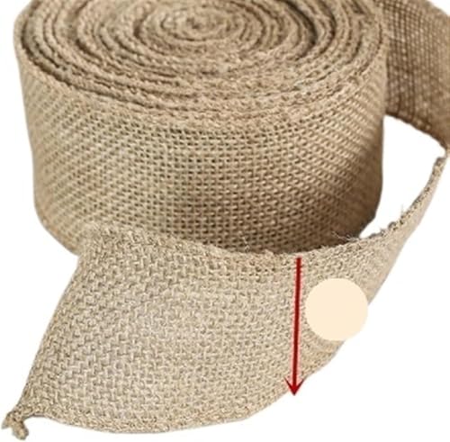 Sackleinen, Sackleinenstoff, Sackleinenstoff, 5 cm/10 cm/15 cm/35,5 cm Breite, Jute-Tischläufer, Sackleinenstoff for Sackleinen, Stuhlschärpen, Sackleinenband (5 cm x 10 Meter)(8cm*10 meter) von EPASHA