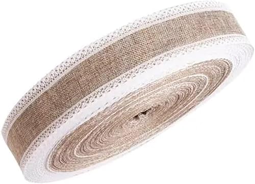 Sackleinen, Sackleinenstoff, Sackleinenstoff, 50 mm, natürliche Jute-Sackleinen, Sackleinen-Spitzenband, Hochzeitsdekorationsbänder for Basteln, DIY-Bänder for Schleifenverpackungen (2 m)(6M) von EPASHA