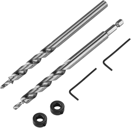 Stufenbohrer, Stufenbohrer, Stanzwerkzeug, Spiralbohrer, 3/8 Zoll Taschenlochbohrer mit 1/4 Zoll Sechskantschaft mit Tiefenstoppring und auswechselbarem Spiral-Stufenbohrer for manuelle Taschenlöcher Stufenbohrer, Stufenbohrer, Stanzwerkzeug, Spiralbohrer, 3/8 Zoll Taschenlochbohrer mit 1/4 Zoll Sechskantschaft mit Tiefenstoppring und auswechselbarem Spiral-Stufenbohrer for manuelle Taschenlöcher von EPASHA