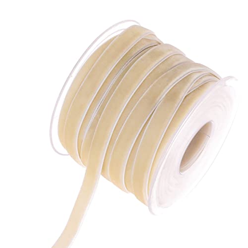 EPIGEIST 1 Rolle 20 Samtgürtel Verpackung Dünn Handwerk Farbig Weißes Band Seide Band Zum Verpacken Stoff Dekorationen Party Geschenkband Beige von EPIGEIST