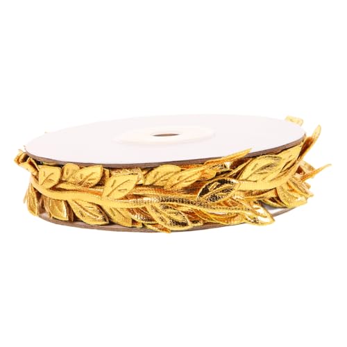 EPIGEIST 1 Rolle Blattgewebe verdrahtetes Band Sackleinenband grünes Band Babyband Nachfüllung seidenband ribbon verkleidung Goldfarben decor Valentinsband Bowknot-Zubehör Polyester Golden von EPIGEIST