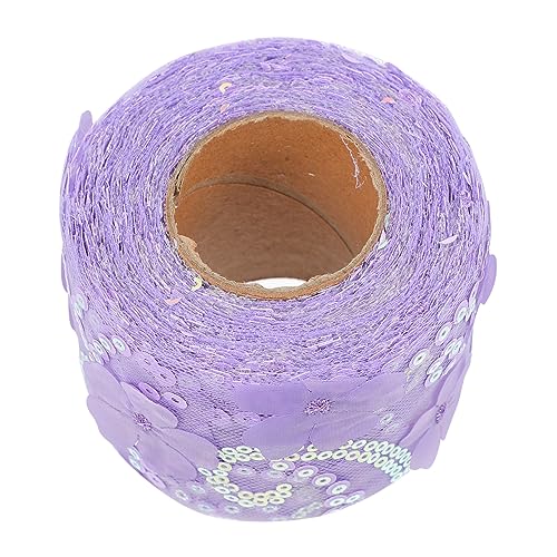 EPIGEIST 1 Rolle Dekoratives Tüllgewebe Festival Hochzeit farbig blaues Band seidenband ribbon zubehör nähen turnband Paillettenband für DIY Gazeband Polyester Lavender von EPIGEIST
