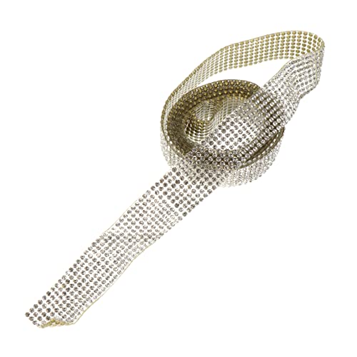 EPIGEIST 1 Rolle Klebebohrer Handwerk Verpackung Gürtel Streifen Strassband Verzerrungen glänzendes Netz zuschneiden Diamantbesatzband Strass Wrap für die Hochzeit Strass-Wraps Harz Weiß von EPIGEIST