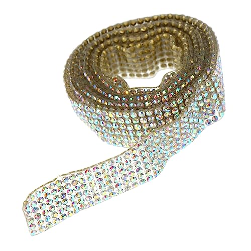 EPIGEIST 1 Rolle Klebebohrer Streifenbildung Hochzeitsdekoration Klebstoff Gürtel Kunsthandwerk Strass-Wraps funkelndes Strassband DIY Diamantgitter glänzendes Netz zuschneiden Harz von EPIGEIST