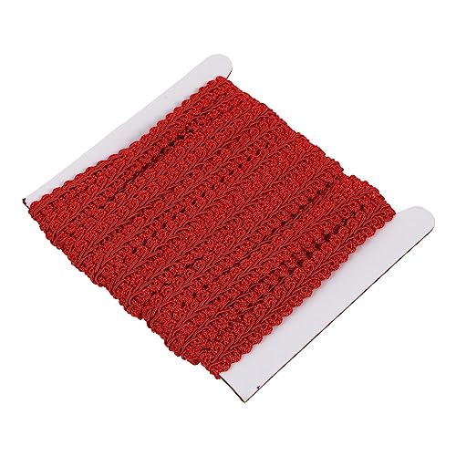 EPIGEIST 1 Rolle Wellige Spitze Verschönerung Vorhänge Zopfbesatz Geflochten Pelmet Rand Zierleiste Kanten Geflecht Trimmen Selber Machen Flechten Material Welle Stoffbesatz Polyester Rot von EPIGEIST