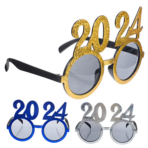 EPIGEIST 1 Satz 2024 Brille Brillenklasse 2024 Foto-requisiten Für Das Neue Jahr 2024 Füller Für Partytüten Requisiten Für Fotoautomaten Lustige Partybrille Weihnachtsbrille Plastik 3st von EPIGEIST