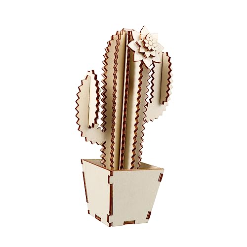 EPIGEIST 1 Satz Diy Holzornament Dekorativer Kaktus Holz für Tischdekoration im Wohn oder Bürobereich mit Stabiler Basis Lebensechter Nachbildung und Stilvollem Design von EPIGEIST