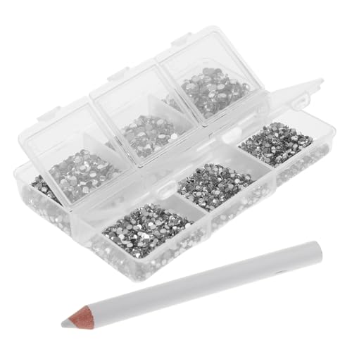 EPIGEIST 1 Satz Flache Rückseite Strasssteine Set für Nail Art Klare Kristallsteine Verschiedenen mit Applikationsstift für DIY Naildesigns Dekorationen und Handarbeiten von EPIGEIST