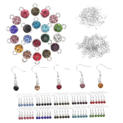 EPIGEIST 1 Satz Geburtsstein-anhänger Anhänger Zum Aufhängen Von Schmuck Diy-ohrringhaken-kit Halskette Hängende Dekore Ohrringe Machen Haken Schlüssel Diy Charme Silver Legierung von EPIGEIST