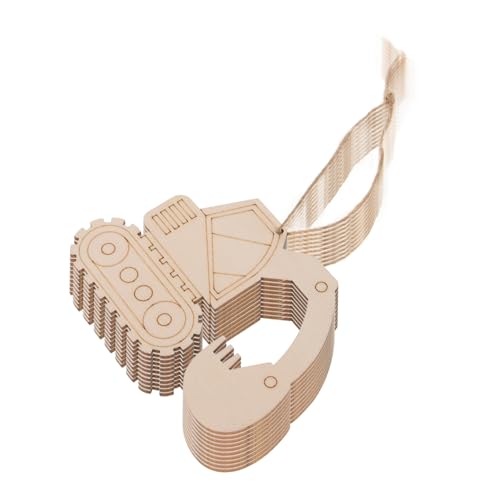 EPIGEIST 1 Satz Unfertige Holzslices Baggerform für Kreative Bastelprojekte Langlebig und Vielseitig Einsetzbar für Dekoration und Malen von EPIGEIST