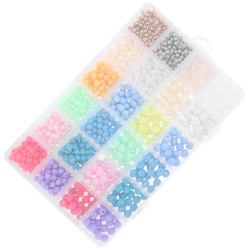 EPIGEIST 1 Schachtel Acrylperlen Bunten Farben DIY Bastelperlen für Armbänder und Ohrringe Runde Schmuckperlen mit Löchern für Kreative Handarbeiten von EPIGEIST