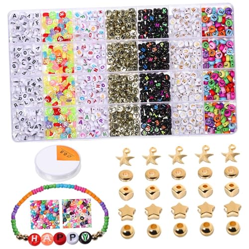 EPIGEIST 1 Schachtel Buchstabenperlen Bunte Alphabet Spacer Perlen Für Armbänder Schmuck DIY Basteln Langlebig Kleine Dekorative Perlen Für Handwerk EPIGEIST 1 Schachtel Buchstabenperlen Bunte Alphabet Spacer Perlen Für Armbänder Schmuck DIY Basteln Langlebig Kleine Dekorative Perlen Für Handwerk von EPIGEIST