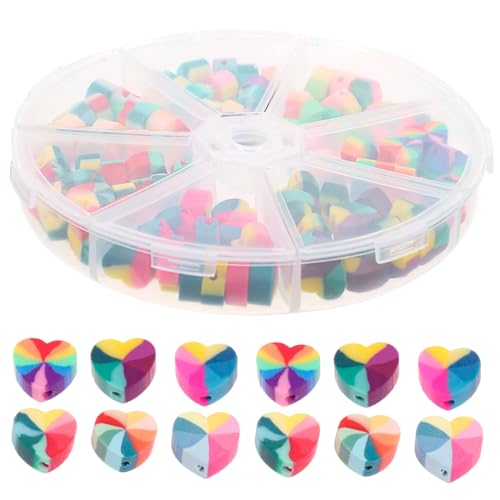 EPIGEIST 1 Schachtel Bunte Herzperlen Farben Rainbow DIY Schmuckperlen für Armbänder Halsketten Ohrringe Spacer Perlen Schmuckherstellung pro Box Kreative Bastelperlen von EPIGEIST