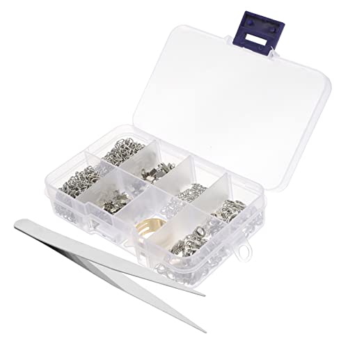 EPIGEIST 1 Schachtel Schmuckherstellungszubehör Box mit Kettenverschlüssen Kordelende Sprungringen und Crimpkappen für DIY Schmuckprojekte Langlebig und Hautfreundlich für Ohrringe von EPIGEIST