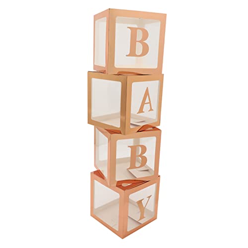 EPIGEIST 1 Set Boxen Ballon-Box -Boxen Geschenkboxen für die Babyparty Ballonboxen für die Babyparty Ballonboxen mit Babybuchstaben Ballons Boxen Papier Rose von EPIGEIST