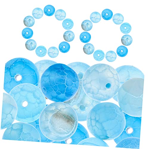 EPIGEIST 1 gefrostete Achatperlen Herstellung Spacer Halskette natursteinperlen gemstone beads jewelry set Perlenarmband DIY-Schmuck DIY-Perlen Perlen-Anhänger Stein Achat Blue von EPIGEIST