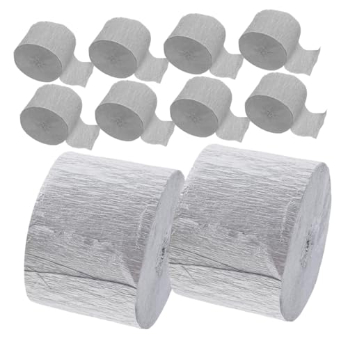EPIGEIST 10 Rollen Krepppapier Deko Silber Flexible Reißfeste Party-streamers für Geburtstagsfeiern Hochzeiten DIY Basteln und Festliche Hängedekorationen von EPIGEIST