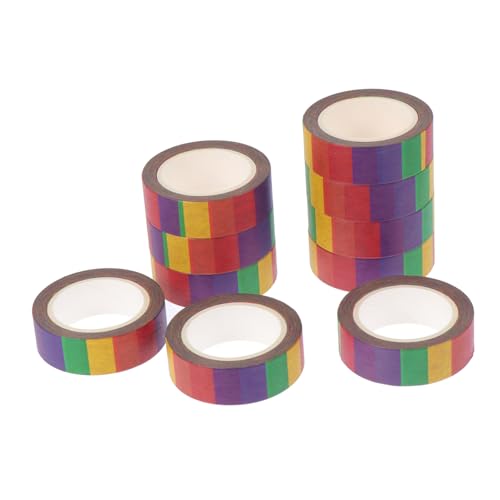 EPIGEIST 10 Rollen Washi Tape Pack Regenbogen Dekoratives Klebeband für Scrapbooking DIY Kunsthandwerk Journal Planer Aufkleber Sticker von EPIGEIST