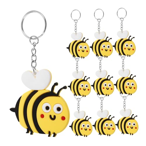 EPIGEIST 10 Stück Biene Schlüsselanhänger bienen accessoires bienen schlüsselanhänger Cartoon Bienen Anhänger Cartoon-Bienen-Schlüsselanhänger- Neuheit Schlüsselanhänger Metall Yellow EPIGEIST 10 Stück Biene Schlüsselanhänger bienen accessoires bienen schlüsselanhänger Cartoon Bienen Anhänger Cartoon-Bienen-Schlüsselanhänger- Neuheit Schlüsselanhänger Metall Yellow von EPIGEIST