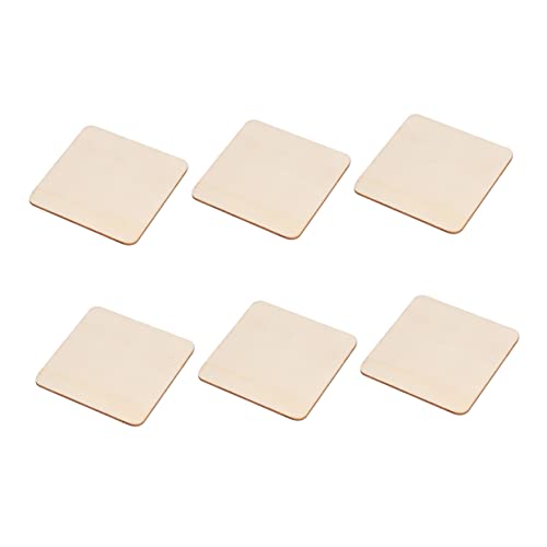 EPIGEIST 10 Stück Dekorative Holzspäne Selber Machen Handwerk Wohnkultur Hausdekoration Hochzeitsornament Drinnen Hängend Modern Holzscheibe Zum Basteln Quadratische Holzscheibe Hölzern von EPIGEIST