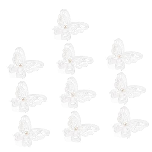 EPIGEIST 10 Stück Gestickter Schmetterlings-patch Flecken Weiß Annähen Weiße Schmetterlinge Nähen Sie Spitzenperlen Schmetterlinge Nähen Schmetterlingsnähte Auf Applique Patch Stoff von EPIGEIST