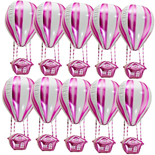 EPIGEIST 10 Stück Heißluftballon Ballons Dekorationen Geburtstag Uv Wiederverwendbar Für Party Pastell Und Hoch Heiße Luft Weiß Heliumballon Duschballons Aluminiumfolie Rosa von EPIGEIST