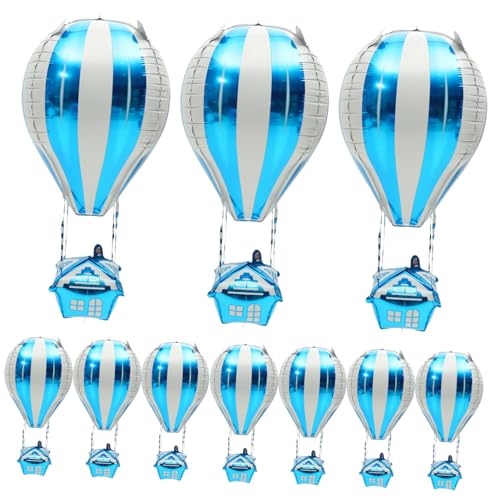 EPIGEIST 10 Stück Heißluftballon Dekoration luftballons party mitgebsel babyshowerparty feierstahl luftbalondeko Schwebend z Ö für Duschballons Kinderpartyballons Aluminiumfolie Blue von EPIGEIST