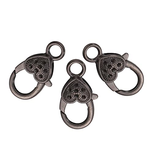 EPIGEIST 10 Stück Herzform Lobster Claw Clasp Teiliges Antikes Design für DIY Schmuckherstellung Geeignet für Taschen Armbänder und Hochwertige Schwarz von EPIGEIST