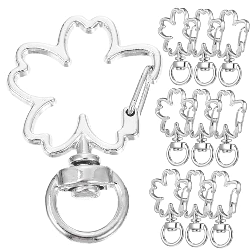 EPIGEIST 10 Stück Hollow Flower Schlüsselanhänger Clip für DIY Projekte Robuste Metallverschlüsse Langlebig und Rostfrei Zubehör für Handwerk und Schlüsselorganisation von EPIGEIST