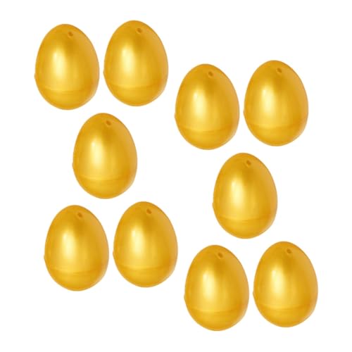 EPIGEIST 10 Stück Öffne Das Golden Egg Gacha Künstliches Osterei Osterei-einsätze -DIY-Eier-Sinn Befüllbare Osterbehälter Befüllbare Ostereier Eier Vorgeben -pu-Ei Plastik von EPIGEIST