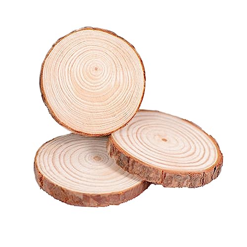 EPIGEIST 10 Stück Runde Holzchip -Dekoration Kiefer rustikale Hochzeit Dekoration Pinienrinde Dekorative Holzscheiben Baumrinde Holzscheiben DIY -Holzscheiben Protokoll von EPIGEIST