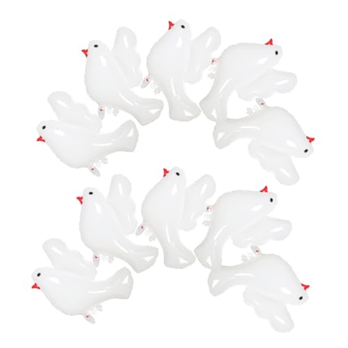 EPIGEIST 10 Stück Taufballons Woo Dekoballons Hochzeitsballons Festivalballons Taubenballons Große Aufblasbare Taubenballons Folienballon Aluminiumfolie Weiß von EPIGEIST