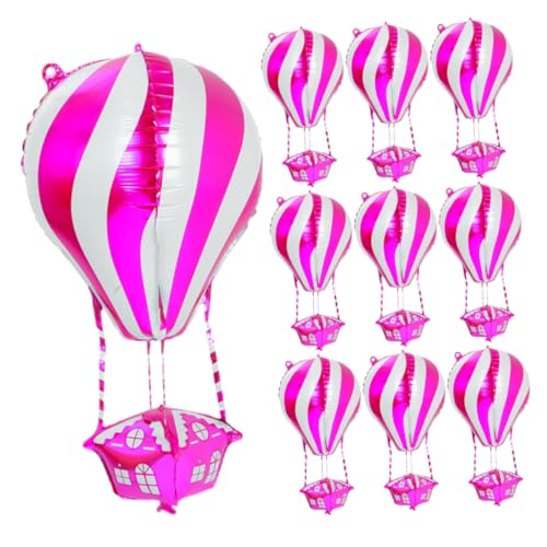 EPIGEIST 10 Stück Teiliges Aluminium Folienballons Heißluftballon Design Schnelle Befüllung Vielseitige Partydekoration für Geburtstage Festliche Events Attraktives Fotorequisit von EPIGEIST