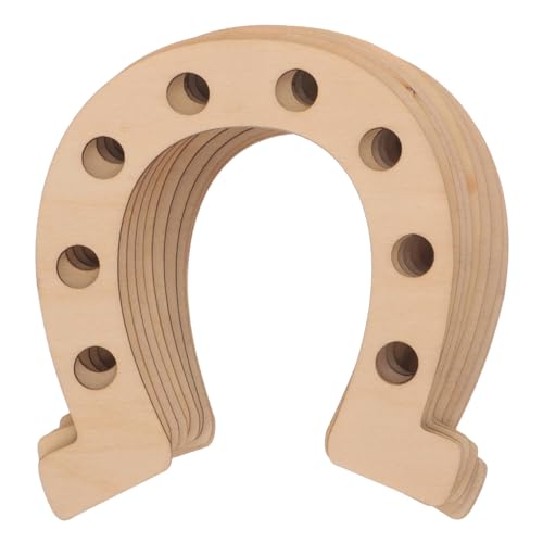 EPIGEIST 10 Stück Teiliges DIY Holzanhänger Hufeisenform Unvollendete Holzscheiben zum Bemalen Verarbeitung ohne Grate Beidseitig Bemalbar Leichte Holzfarbe für Basteln und Dekoration von EPIGEIST