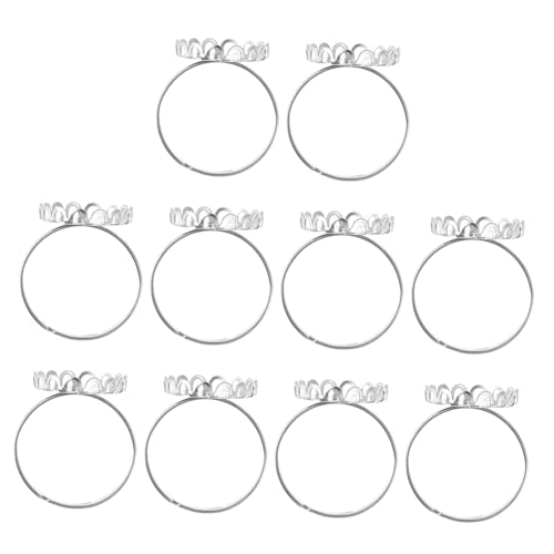 EPIGEIST 10 Stück Teiliges Edelstahl Ringrohlinge für Schmuckherstellung DIY Ringbasis Langlebig Leicht für Kreative Handarbeit von EPIGEIST