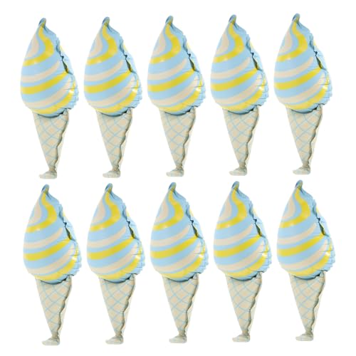 EPIGEIST 10 Stück Teiliges Eiscreme Folienballons Langlebige Aluminiumfolie Süße Geburtstagsdeko für Kinderpartys und Sommerfeste Verspieltes Design Vielseitige Partydekoration von EPIGEIST