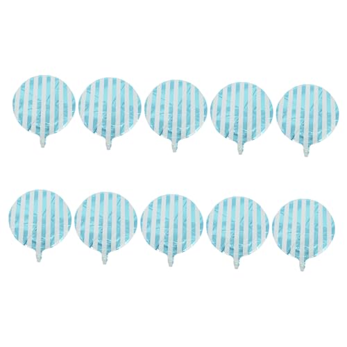EPIGEIST 10 Stück Teiliges Gestreifte Folienballons aus Aluminiumfolie Rund Candy Farben Langlebig und Luftdicht Partydeko für Geburtstag Hochzeit und Festliche Feierlichkeiten von EPIGEIST
