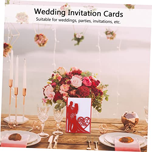 EPIGEIST 10 Stück Teiliges Hochzeits Einladungskarten mit Filigranem Hohlmuster Stabile Papierqualität Eleganter Stil für Hochzeit Party und Romantische Anlässe von EPIGEIST