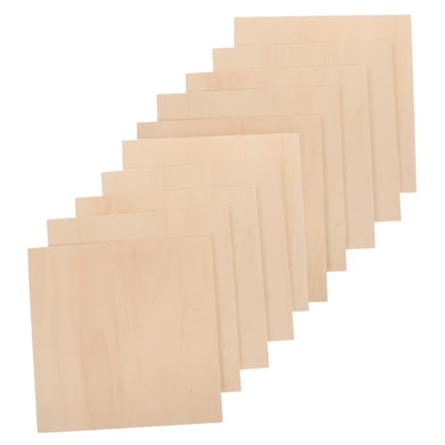 EPIGEIST 10 Stück Teiliges Quadratische Lindenholzplatten Dünne Holzscheiben zum Basteln Leicht Zuschneidbar und Schnitzbar Robuste Holzstücke für DIY Handwerksprojekte und von EPIGEIST