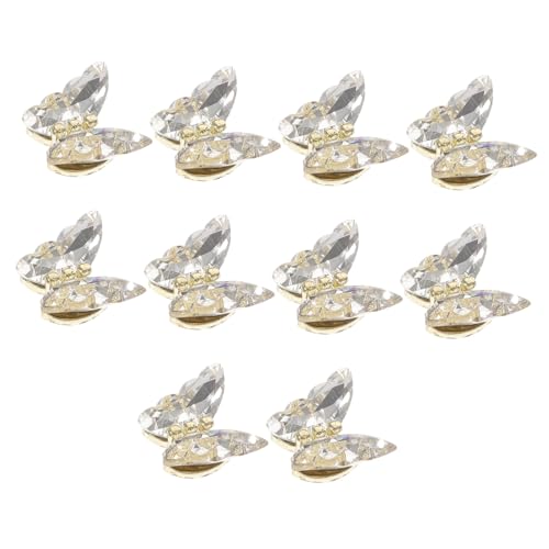 EPIGEIST 10 Stück Teiliges Schmetterling Nail Art Glitzernde Strass Maniküre Dekorationen Vielseitige Nagel Schmuck Accessoires für Natürliche und Künstliche Nägel Langlebig und Strahlend von EPIGEIST