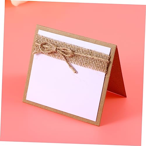 EPIGEIST 10 Stück Teiliges Tischkarten aus Papier mit Rustikalem Jute Design für Hochzeit und Party Vorgeschnittene Namenskarten für Tischdekoration bei Festen und Feiern von EPIGEIST