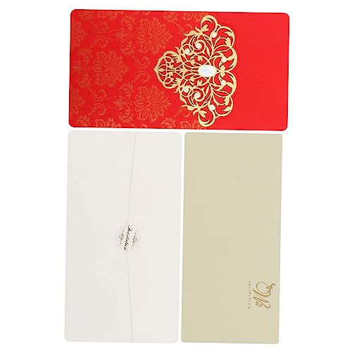 EPIGEIST 10 Stück Umschlag Hohle Einladung Hochzeitskarte Quasten Hochzeitsdekoration Romantische Einladungskarten Einladungen Aushöhlen Einladungskarten Zur Hochzeit Spezialpapier Rot von EPIGEIST