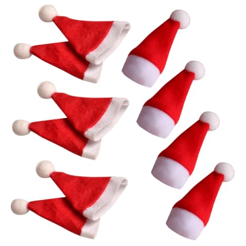 EPIGEIST 10 Stück Weihnachtsmütze Weihnachtsmann Weihnachten Weihnachtszubehör Weihnachtshut Lutscherhut Süßigkeitenpaket von EPIGEIST