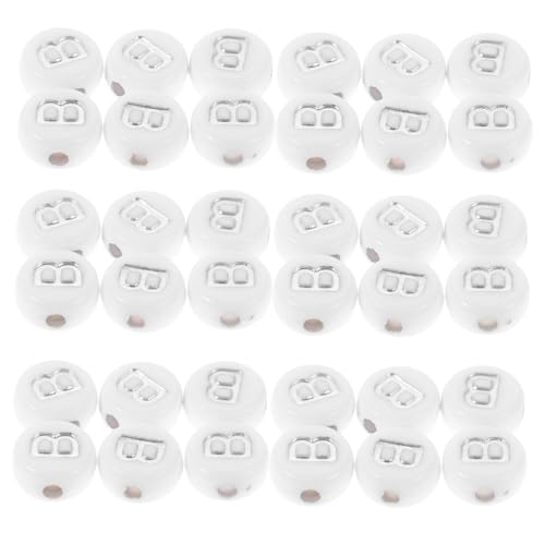 EPIGEIST 100 Stück Acryl Alphabetperlen Flache Runde Perlen Einzelne Buchstabenperlen Perlen Zum Auffädeln Von Alphabet Buchstaben Armband von EPIGEIST