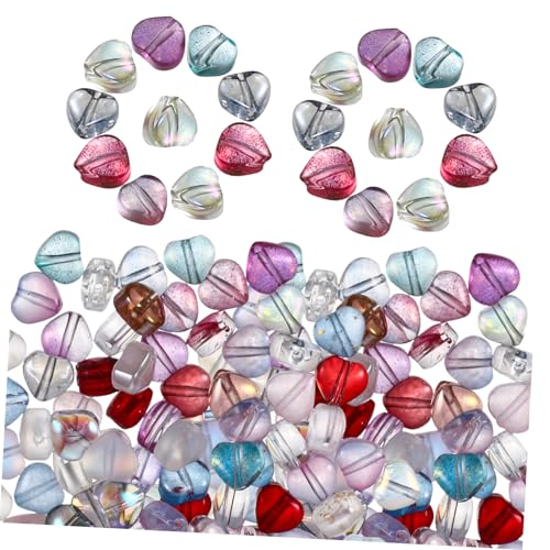 EPIGEIST 100 Stück Bunte Glas herzperlen mit DIY Schmuckherstellung Lose Spacer Perlen für Armbänder Halsketten Basteln Praktisch und Vielseitig Verwendbar von EPIGEIST