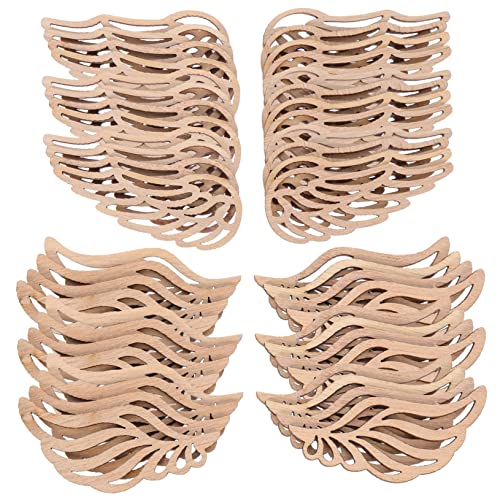 EPIGEIST 100 Stück DIY Holzscheiben Engelsflügel Unbemalte Holz Ausschnitte für Bastelarbeiten Kreative Deko für Weihnachten Hochzeiten und Handwerk Vielseitig Einsetzbar von EPIGEIST