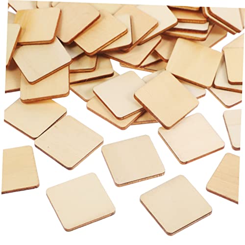 EPIGEIST 100 Stück Diy Holzblanks Quadratische Malblöcke Unbearbeitete Holzstücke für Bastelprojekte Holzscheiben für Kreative Dekorationen und Handwerksarbeiten von EPIGEIST