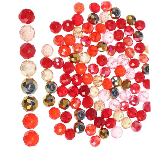 EPIGEIST 100 Stück Facettierte Glasperlen in Rot Langlebige Schmuckperlen zum Auffädeln Fadebeständig Vielseitig für Armbänder Halsketten und DIY Schmuckherstellung Kreative Bastelperlen von EPIGEIST