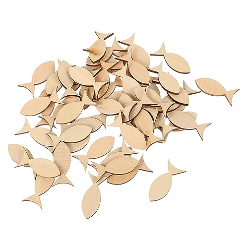 EPIGEIST 100 Stück Holzfisch Deko Unvollendete Holzscheiben zum Basteln für DIY Holzverzierungen Malspielzeug Fantasie und Handfertigkeit von EPIGEIST